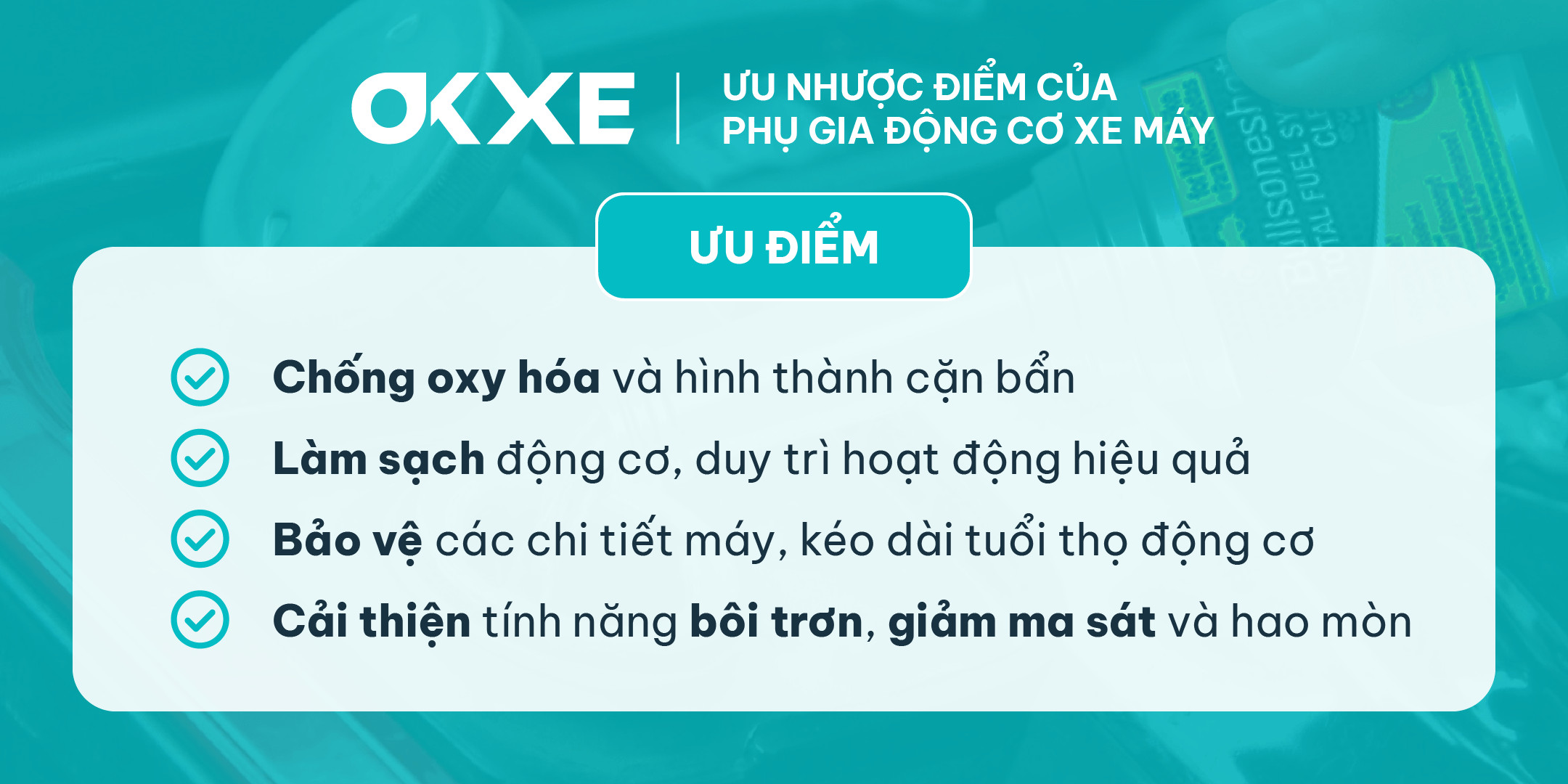 Nhược điểm phụ gia làm sạch động cơ xe máy